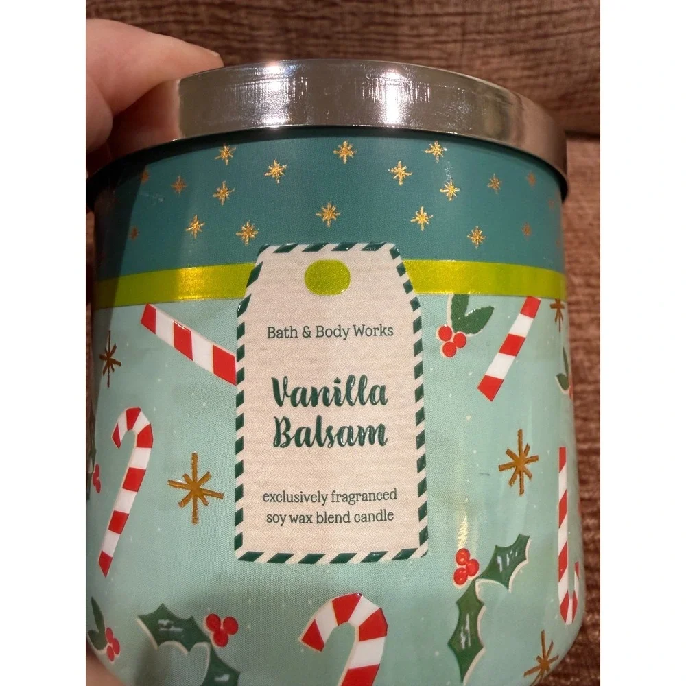 VANILLA‎ BALSAM Bath & Body Works 3 Wick Candle  14.5OZ  UNUSED Christmas